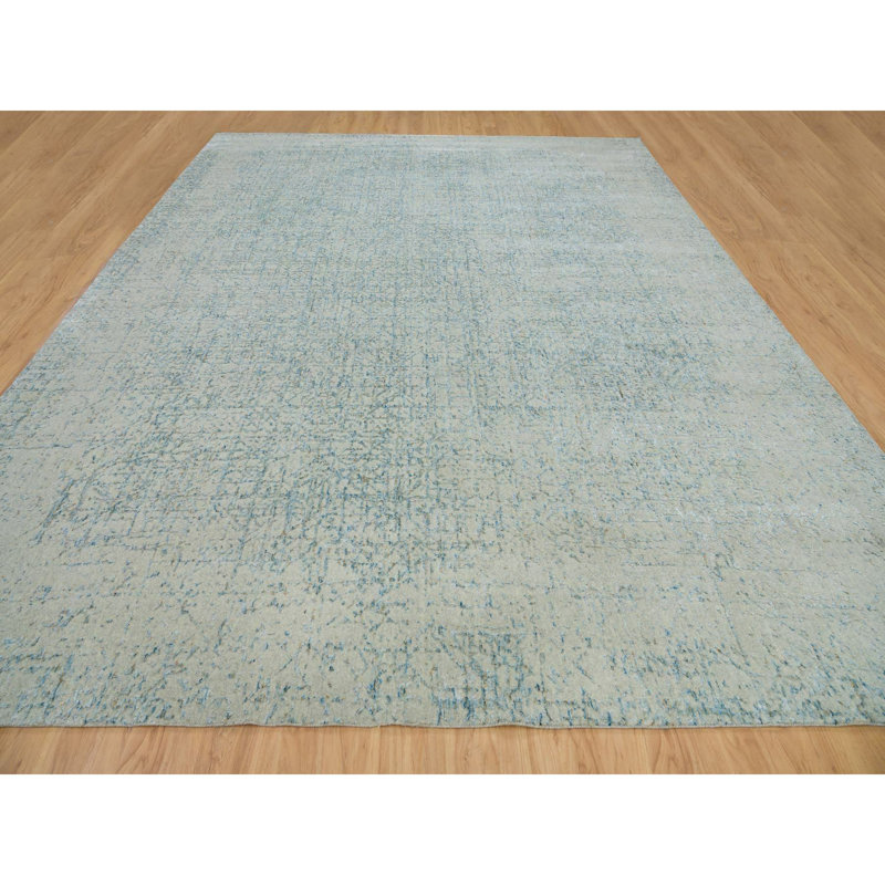 Udi One-of-a-Kind Rectangle 12'0" X 14'9" New Age Area Rug in Grey