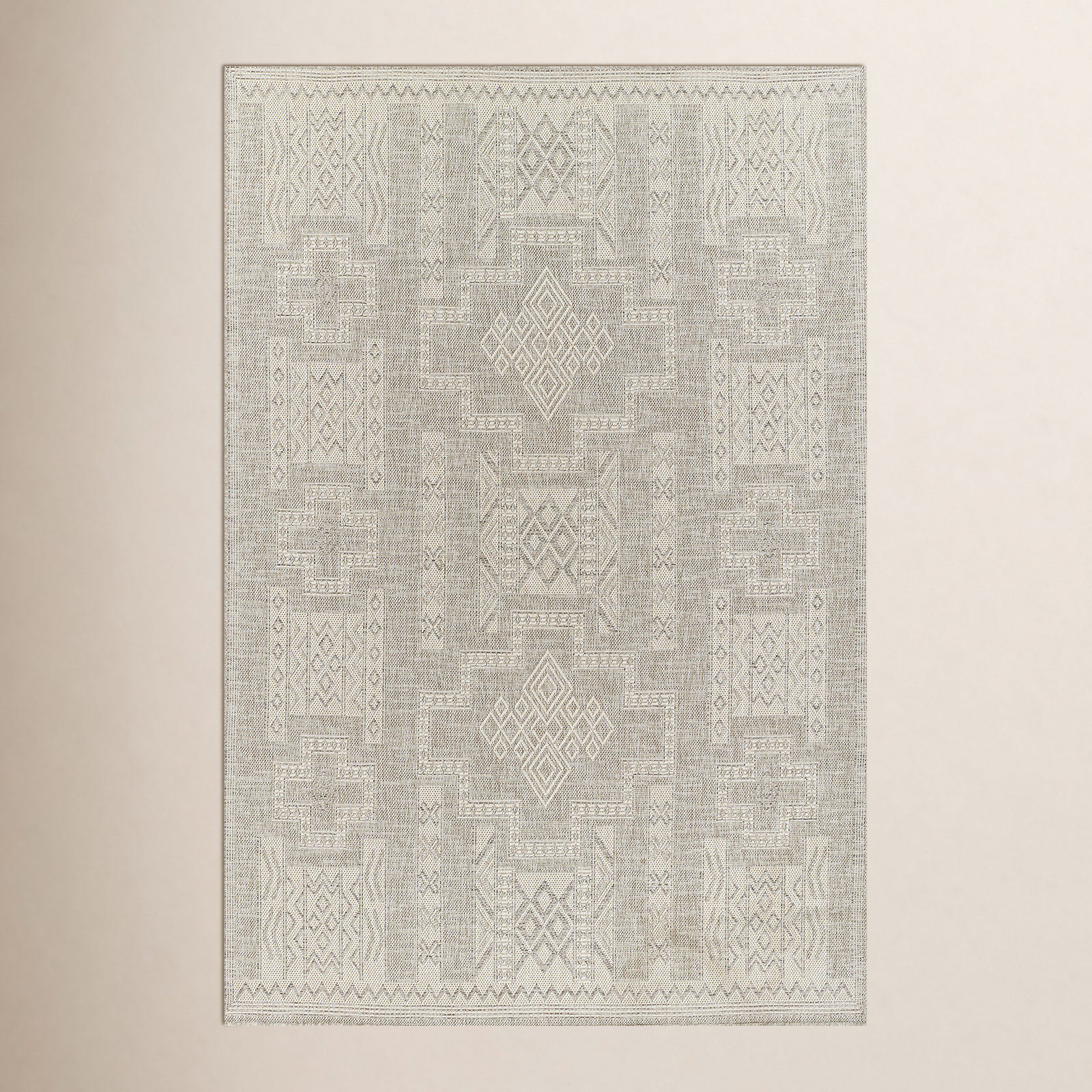 Pavia Gray Moroccan Outdoor Rug, Rectangle 9' x 12'