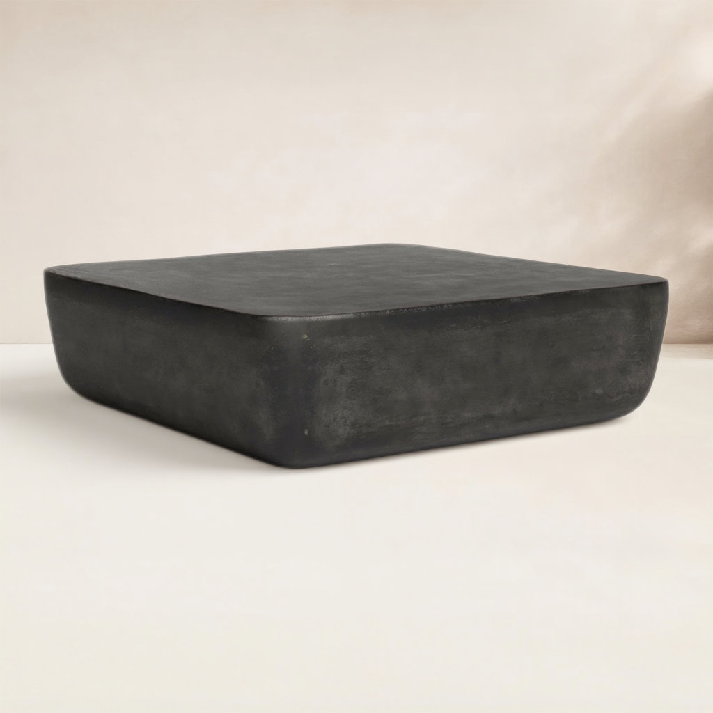 Eponine 48'' Metal Outdoor Coffee Table, Aged Gray