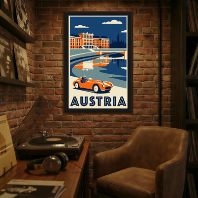 Scenic & Cityscapes Vintage Austria Travel Poster Art Print