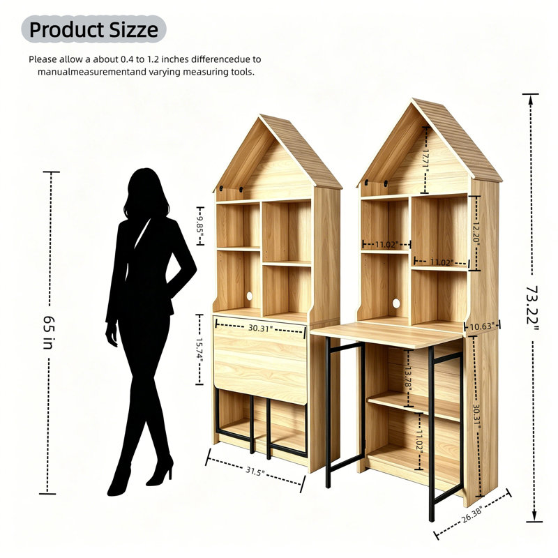 Bureau d'artisanat pliant avec tablettes de rangement