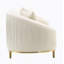 Causeuse en velours ivoire avec 2 coussins