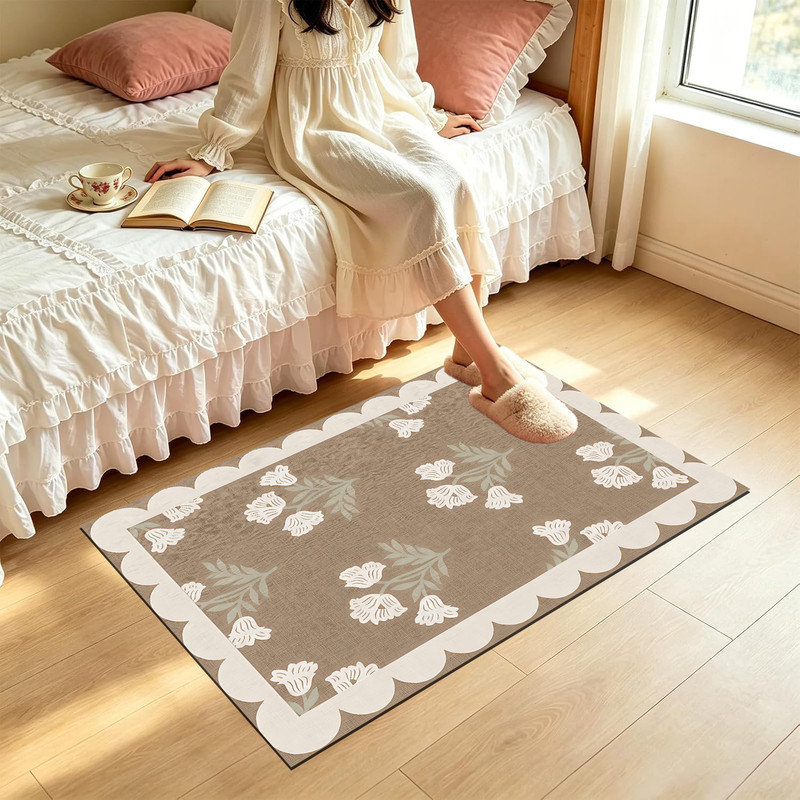  Tapis d'entrée antidérapant pour l'extérieur, 20 po x 32 po, entrée florale neutre, Neutral floral entry, 20"x32"