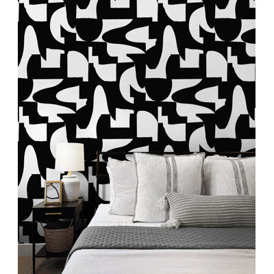 Ivy Bronx Sea Salt Organic Geometric Peel And Stick Wallpaper