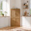Ensemble de 2 armoires d'appoint de coin en bois naturel avec portes et rangement peu encombrant P 16 po x l 31 po x H 62 po-1178415598-1178415593