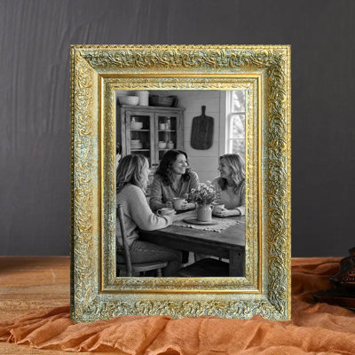 Cadre photo mural doré antique 1PC pour photos 5 po x 7 po et présentation de photo
