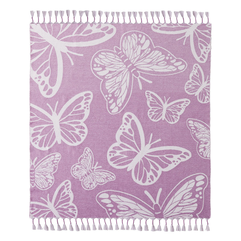 Jeté tissé Kate Nelligan, Mauve/blanc