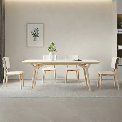 Rock plate dining table and chair combination