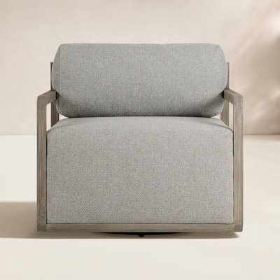 Navarre Swivel Teak Outdoor Lounge Chair