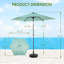 Parasol d'extérieur pour l'extérieur avec bouton-poussoir inclinable-941306439
