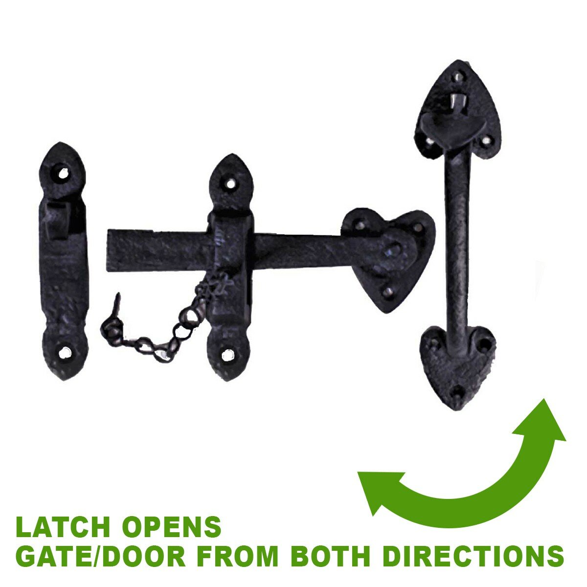 Black Wrought Iron Cabin Hook Eye Latches 7.3 L Privacy Hook Latch