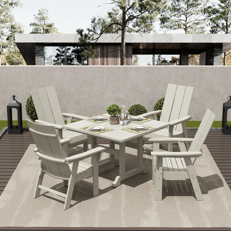Joubert 4 - Person Patio Dining Set with Square Table, Sand