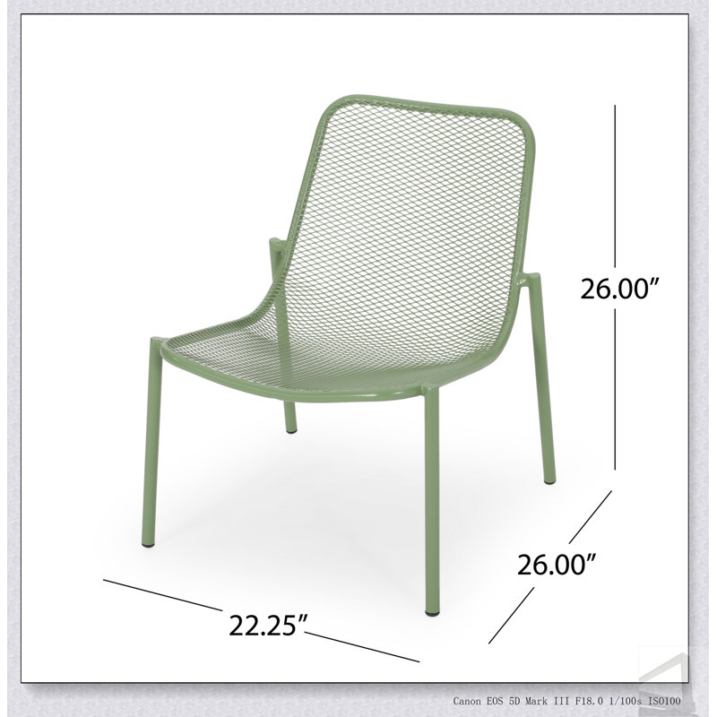 Chaises d'extérieur empilables KINCAID avec structure en fer thermolaqué durable et sièges en filet pour les patios modernes
