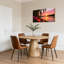 Coucher de soleil sur la rivière et pivoines, reproduction d'art sur toile tendue sur toile, ensemble de 1-464835815