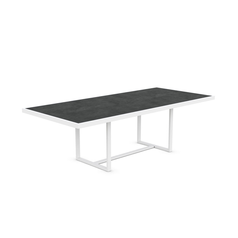 Pavia 96" Dining Table Dekton Top, White, Micron