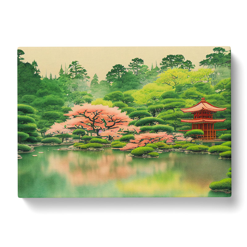Japanese Garden Pond Vol.5 - Wrapped Canvas, 35cm H x 50cm W x 3cm D