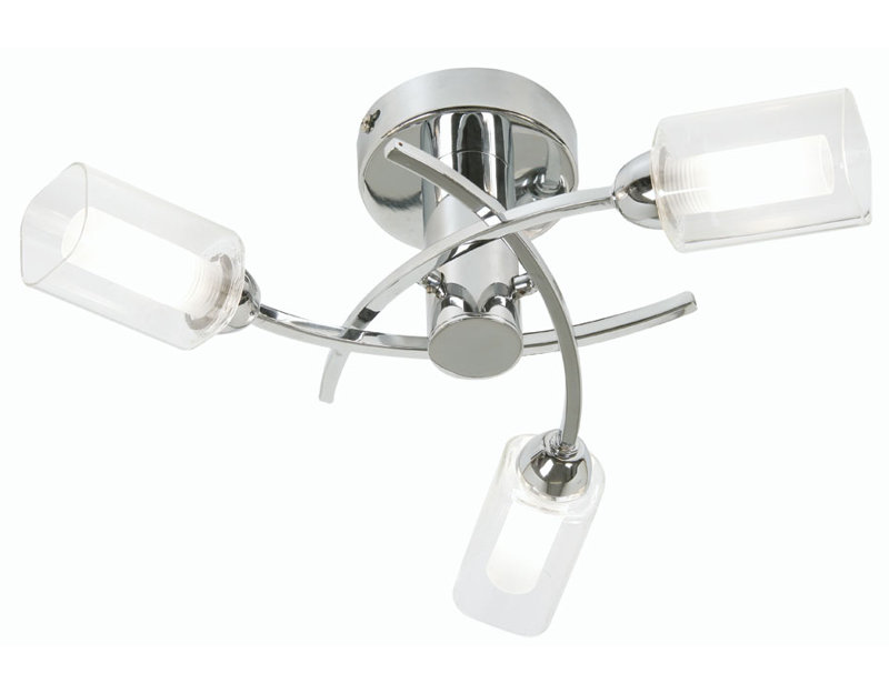 Glass Semi Flush Mount, Chrome