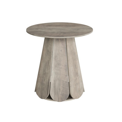 31.5" Round Dining Table Small Circle Kitchen Table for 2-4 People Modern Farmhouse Wood Dining Room Tables with Pedestal Base Space Saving Dinner Tables for Small Spaces in Grey