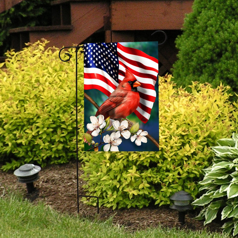 Drapeau de jardin cardinal américain