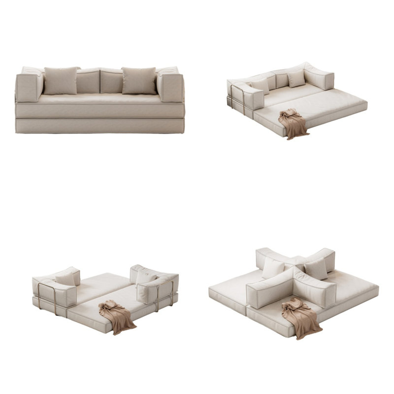 Canapé convertible modulaire de 78,8 pouces, Crème