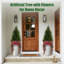 Artificial Cedar Tree with Flowers, Tall Faux Plant in Pot for Home, Garden or Commercial Decor-90775043
