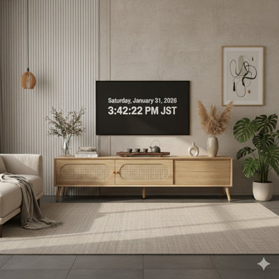 Meuble télé de style bohème pour téléviseur de 80 po ou moins, meuble télé de style campagne moderne, meuble télé avec pieds en bois massif, meuble télé pour le salon ou le cinéma maison