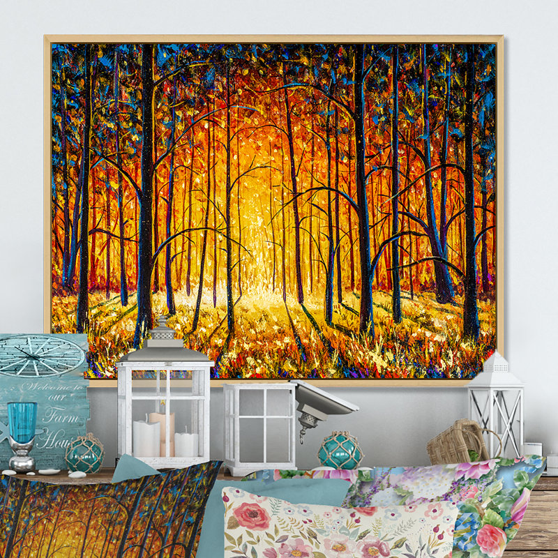 «Path To The Enchanted Forest II», reproduction encadrée sur toile, H 30 po x l 40 po x P 1,5 po, Cadre flottant brun