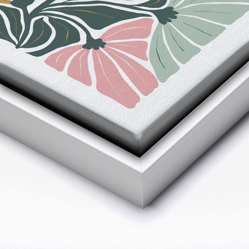 Fleurs abstraites n ° 7, Canvas, White Framed, 16"H x 20"W