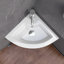 13 po x 13 po x 5 po Lavabo de salle de bain d'angle mural en céramique dans un récipient blanc suspendu avec trop-plein
