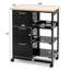 Chariot de rangement roulant pour îlot de cuisine - blanc-1404226880