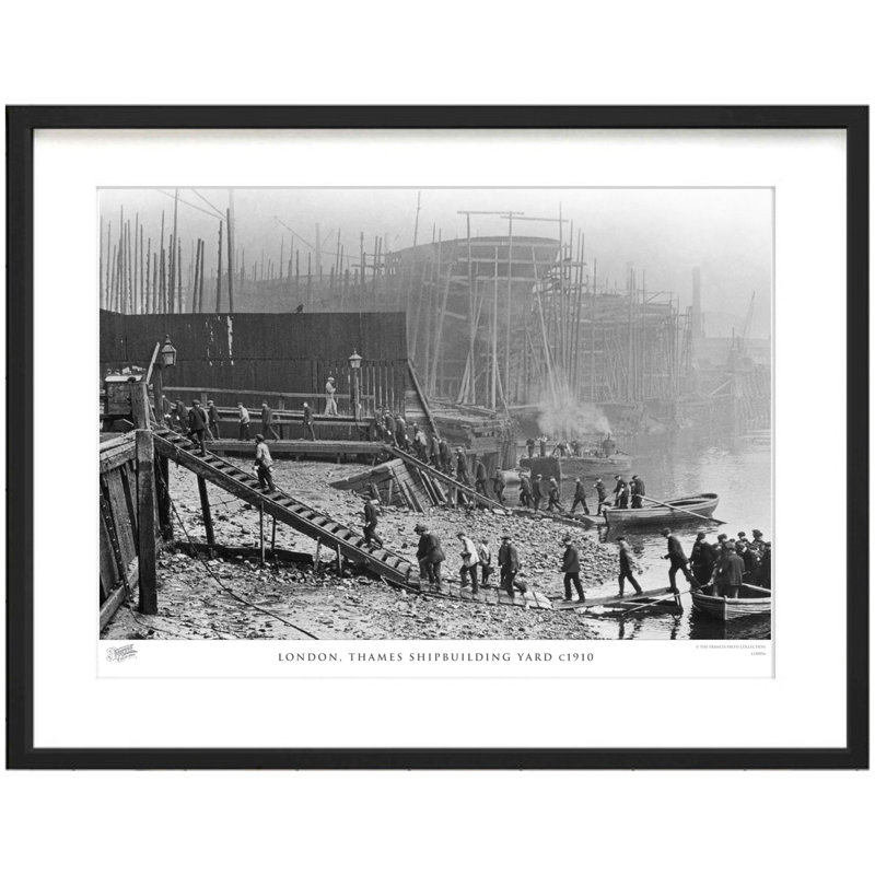 London, Thames Shipbuilding Yard C1910 by Francis Frith - Single Picture Frame Print, 40cm H x 50cm W x 2.3cm D