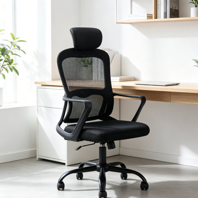 Brayden Studio Mesh Office Chair with Headrest