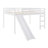 Loft Bed with Slide, Multifunctional Design, Full (White)