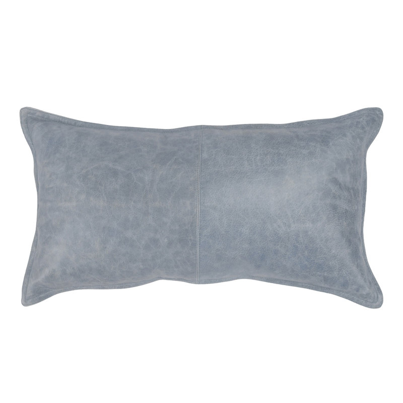 Rectangular Leather Pillow Cover, Gray