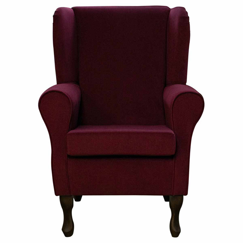 74cm Wide Tufted Velvet Wingback Chair, Burgundy