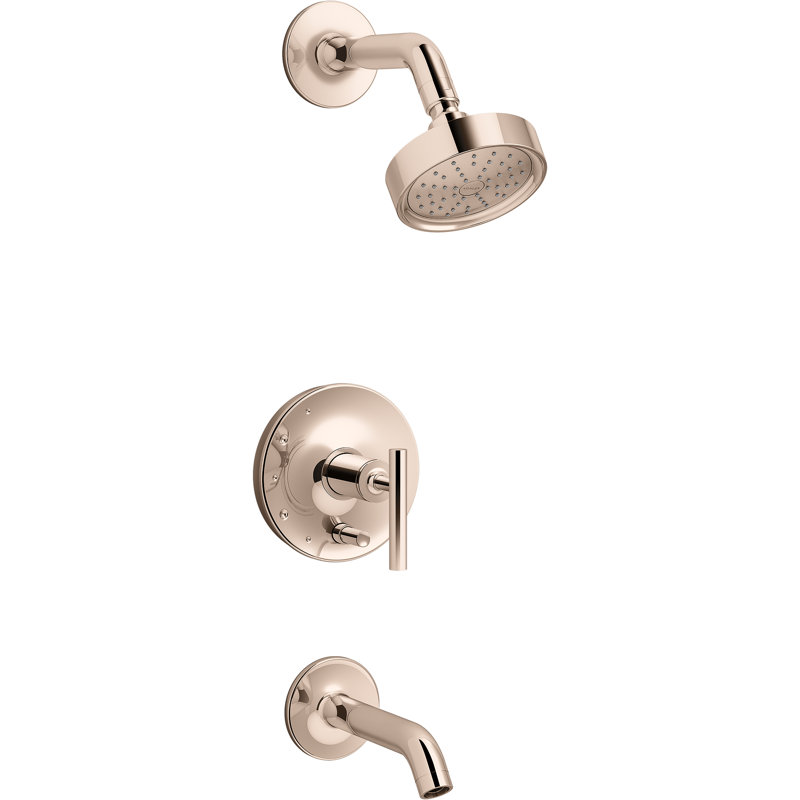 Purist Tub and Shower Faucet, Vibrant Rose Gold, Lever