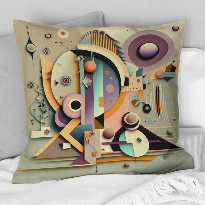 Coussin Pastel Art Deco II - imprimé géométrique abstrait