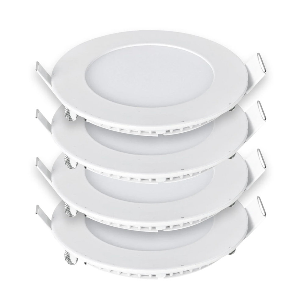 18W Recessed Round LED Mini Panel 220mm diameter (Hole Size 205mm), 6000K (Pack of 4)