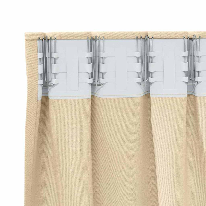Blackout Curtain Pair, Cream, 175cm Width x 140cm Drop