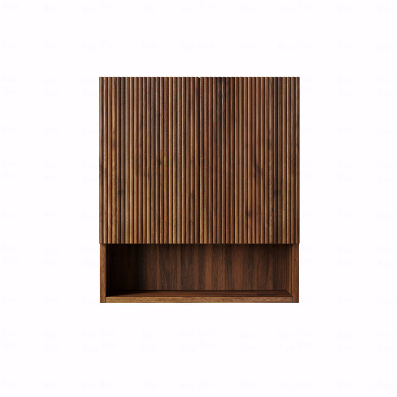 Armoire de salle de bain murale rayée de 26 po avec portes, tablette et compartiment de rangement ouvert au-dessus de la toilette