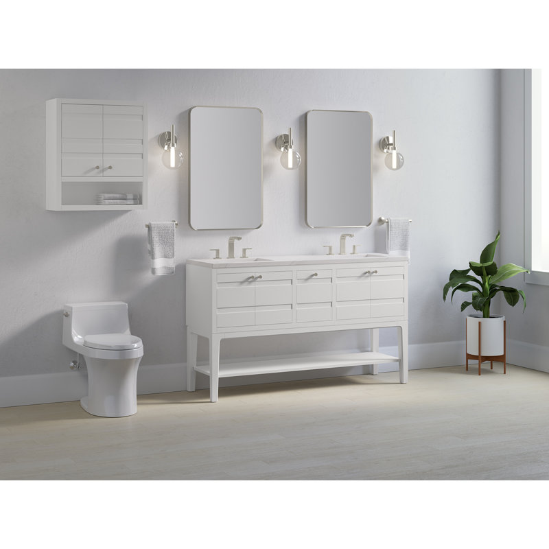 Helst 60-In Bathroom Vanity Set, White