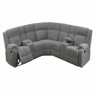 Fur-Like Fabric Power Motion Reclining Sectional