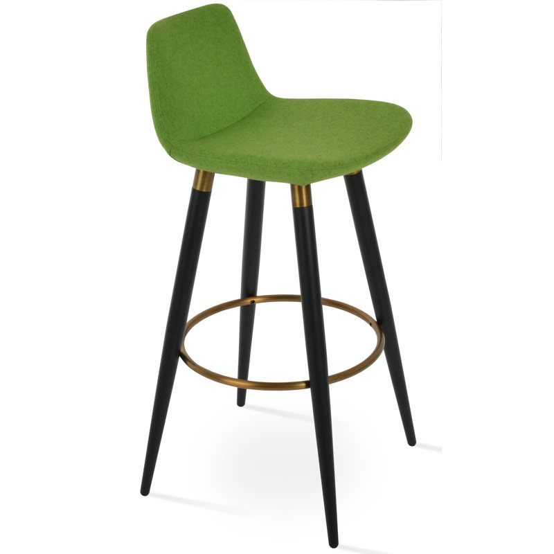 Pera Ana Counter & Bar Stool, Short Stool (23.2" Seat Height), Pistachio, Black
