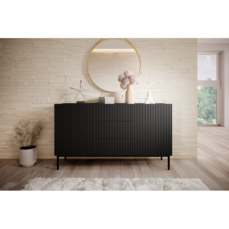 Amhad NICOLE CHEST OF DRAWERS 150 2D3SZ, Black
