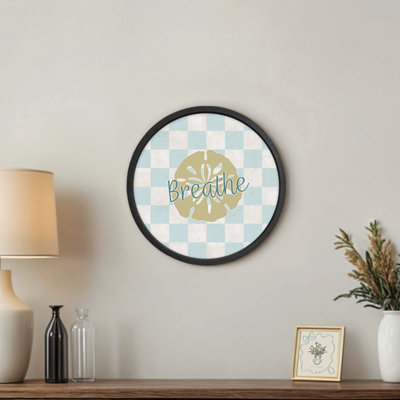 «Beathe Sand Dollar Check», reproduction encadrée noire 20 x 20
