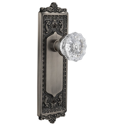 Egg & Dart Plate avec bouton de porte en cristal