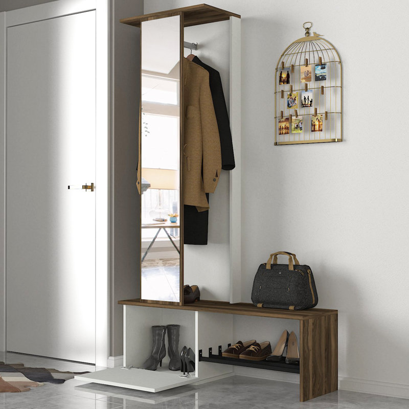 Arbre d'entrée Carvajalino avec banc et rangement pour chaussures