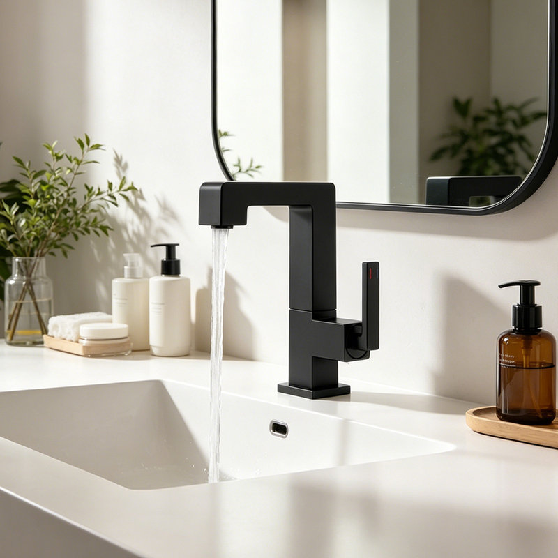 Single-Hole Single-Handle Bathroom Faucet, Matte Black