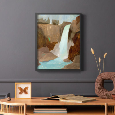 Turquoise Falls II, reproduction encadrée - bois massif