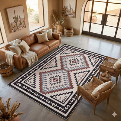Tapis lavable à motif géométrique Southwestern